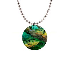 Peacock Bass Fishing 1  Button Necklace