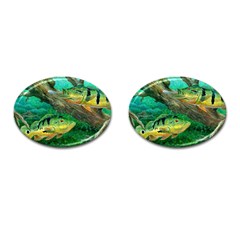 Peacock Bass Fishing Cufflinks (oval)