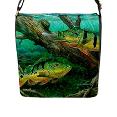 Peacock Bass Fishing Flap Closure Messenger Bag (l)