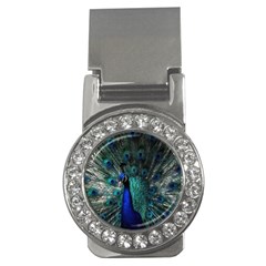 Blue And Green Peacock Money Clips (cz)  by Sarkoni