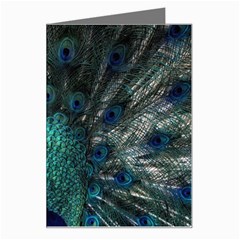 Blue And Green Peacock Greeting Card by Sarkoni