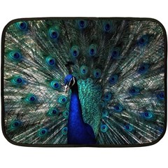 Blue And Green Peacock Fleece Blanket (Mini)