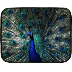 Blue And Green Peacock Two Sides Fleece Blanket (Mini)