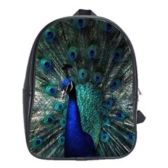 Blue And Green Peacock School Bag (large)