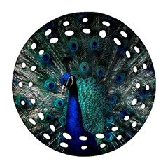 Blue And Green Peacock Ornament (Round Filigree)