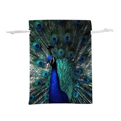 Blue And Green Peacock Lightweight Drawstring Pouch (S)