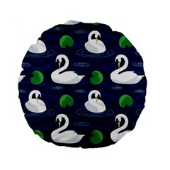 Swan-pattern-elegant-design Standard 15  Premium Round Cushions by Proyonanggan