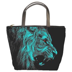 Angry Male Lion Predator Carnivore Bucket Bag