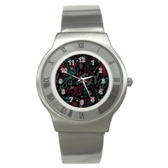 Abstract Pattern Stainless Steel Watch