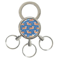 Corgi Patterns 3-ring Key Chain by Ndabl3x