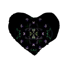 Fractal Fractal Art Texture Standard 16  Premium Heart Shape Cushions