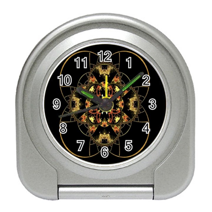 Fractal Stained Glass Ornate Travel Alarm Clock