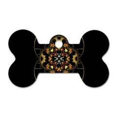 Fractal Stained Glass Ornate Dog Tag Bone (one Side)