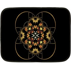 Fractal Stained Glass Ornate Fleece Blanket (mini) by Sarkoni