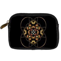 Fractal Stained Glass Ornate Digital Camera Leather Case