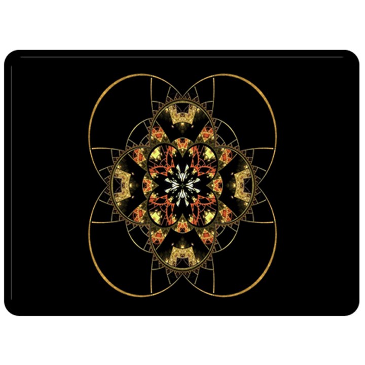 Fractal Stained Glass Ornate Fleece Blanket (Large)