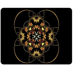 Fractal Stained Glass Ornate Fleece Blanket (medium)