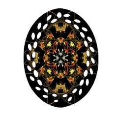 Fractal Stained Glass Ornate Oval Filigree Ornament (two Sides)