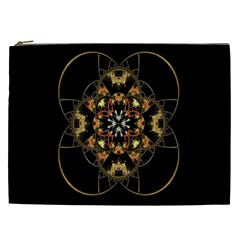 Fractal Stained Glass Ornate Cosmetic Bag (xxl)