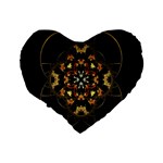 Fractal Stained Glass Ornate Standard 16  Premium Flano Heart Shape Cushions Back