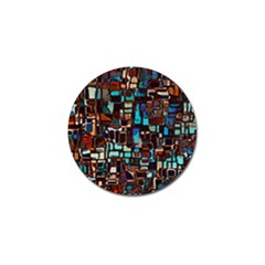 Stained Glass Mosaic Abstract Golf Ball Marker (4 Pack)