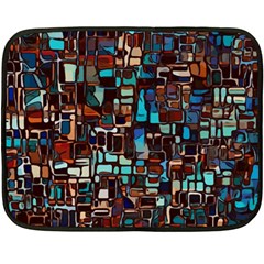 Stained Glass Mosaic Abstract Two Sides Fleece Blanket (mini)