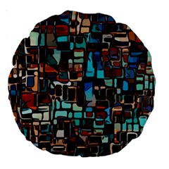 Stained Glass Mosaic Abstract Large 18  Premium Round Cushions