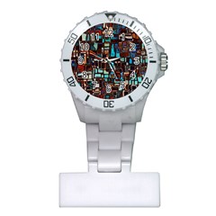 Stained Glass Mosaic Abstract Plastic Nurses Watch