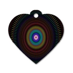 Artskop Kaleidoscope Pattern Dog Tag Heart (one Side)