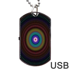 Artskop Kaleidoscope Pattern Dog Tag Usb Flash (two Sides)