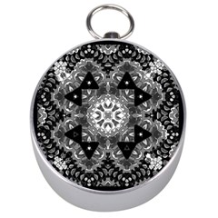 Mandala Calming Coloring Page Silver Compasses