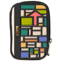 Door Stained Glass Stained Glass Compact Camera Leather Case