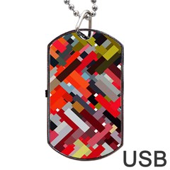 Maze Mazes Fabric Fabrics Color Dog Tag Usb Flash (two Sides)