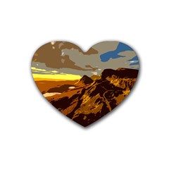 Scotland Monti Mountains Mountain Rubber Heart Coaster (4 Pack)