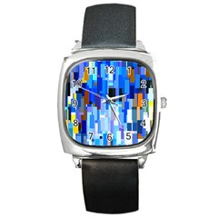 Color Colors Abstract Colorful Square Metal Watch