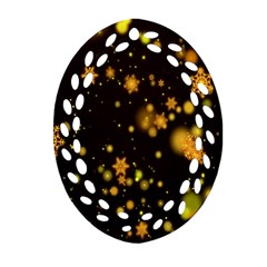 Background Black Blur Colorful Oval Filigree Ornament (two Sides)