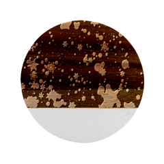 Background Black Blur Colorful Marble Wood Coaster (round) by Sarkoni