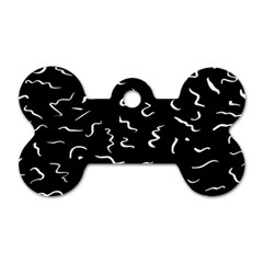 Scribbles Lines Drawing Picture Dog Tag Bone (two Sides) by Sarkoni