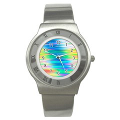 Wave Rainbow Bright Texture Stainless Steel Watch by Sarkoni