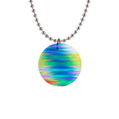 Wave Rainbow Bright Texture 1  Button Necklace by Sarkoni