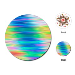 Wave Rainbow Bright Texture Playing Cards Single Design (round)