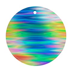 Wave Rainbow Bright Texture Round Ornament (two Sides)