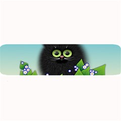 Kitten Black Furry Illustration Large Bar Mat