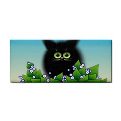 Kitten Black Furry Illustration Hand Towel