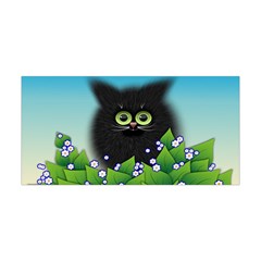 Kitten Black Furry Illustration Yoga Headband