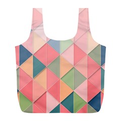 Background Geometric Triangle Full Print Recycle Bag (l)