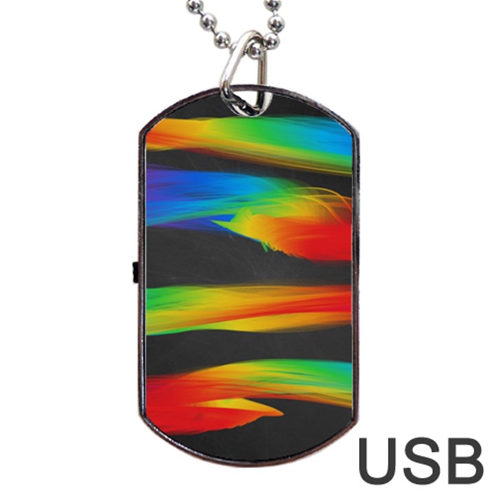 Colorful Background Dog Tag USB Flash (One Side)