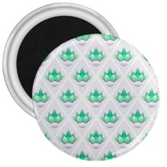 Plant Pattern Green Leaf Flora 3  Magnets