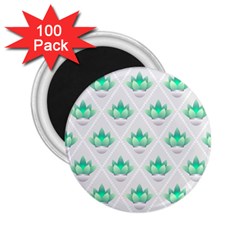 Plant Pattern Green Leaf Flora 2.25  Magnets (100 pack) 