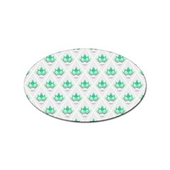 Plant Pattern Green Leaf Flora Sticker (Oval)